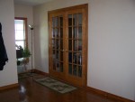 French Doors with trim and rug