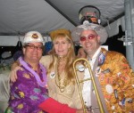 Costumed musicians at Carnival party