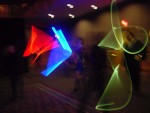Light sabres at the all night dance.
